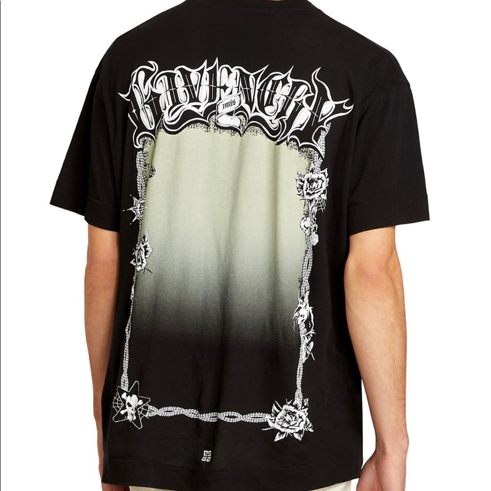 Givenchy Oversized Empty Frame Black T-Shirt Runs… - image 1
